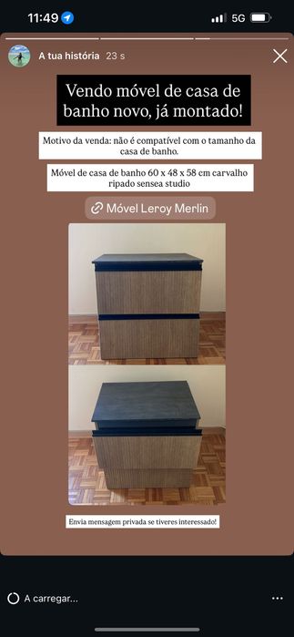 Móvel casa de banho 60x48x58 Carvalho ripado