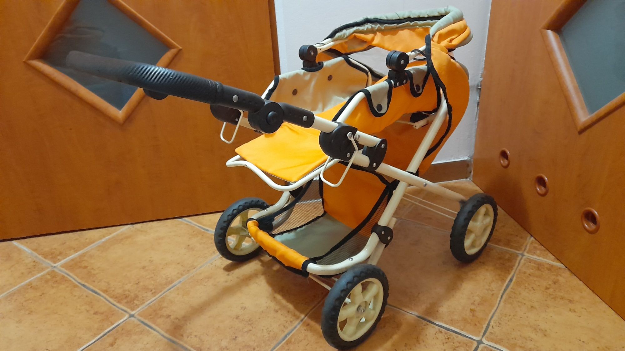 Wózek głęboko-spacerowy z torebką,nosidelkiem dla lalki.wózek 2w1.