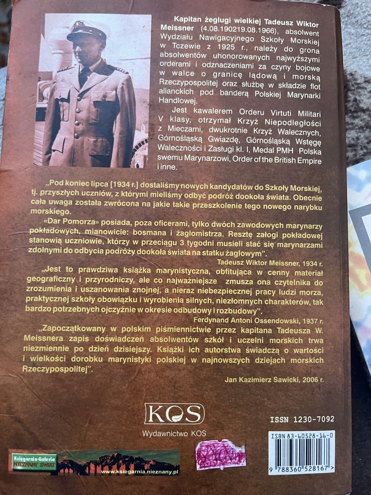 Tadeusz Wiktor Meissner Dookoła świata na Darze Pomorza PWSM