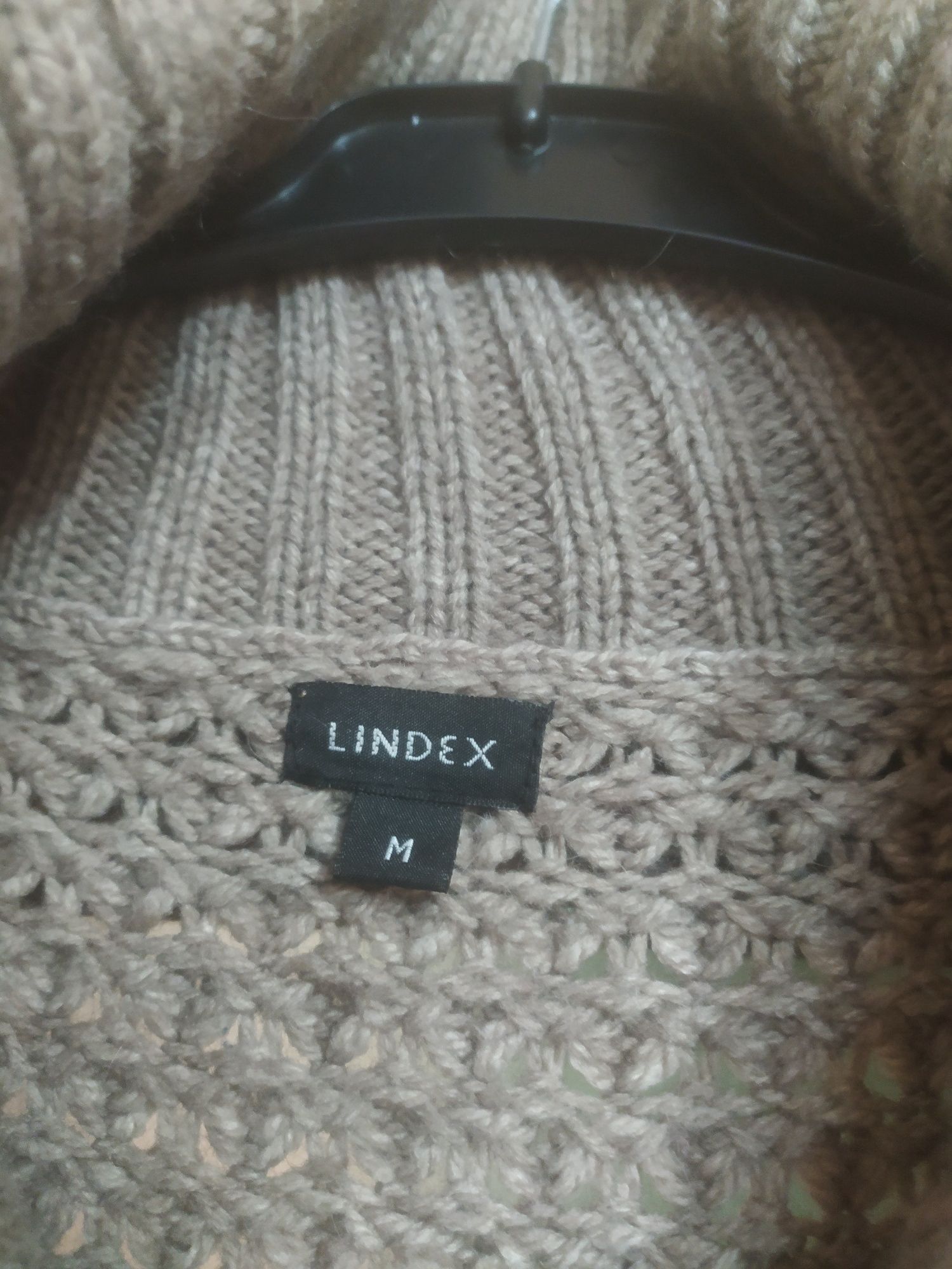 Sweter długi rozpinany golf kardigan 38 M Lindex zapinany