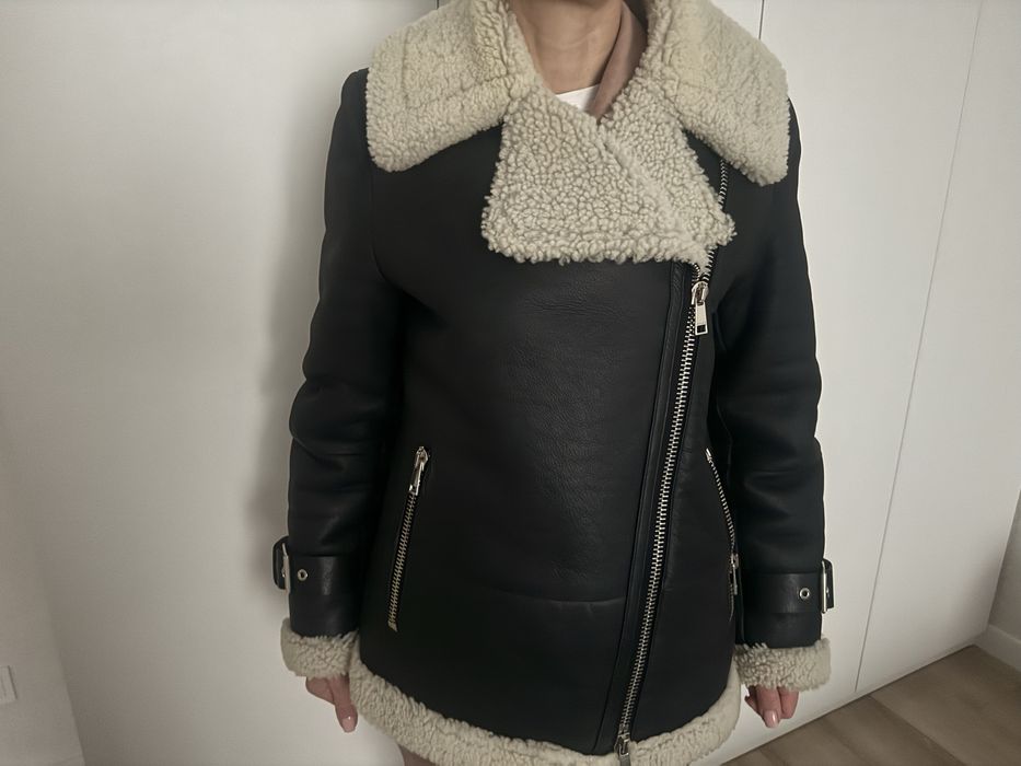 Дубленка натуральная овчина zara