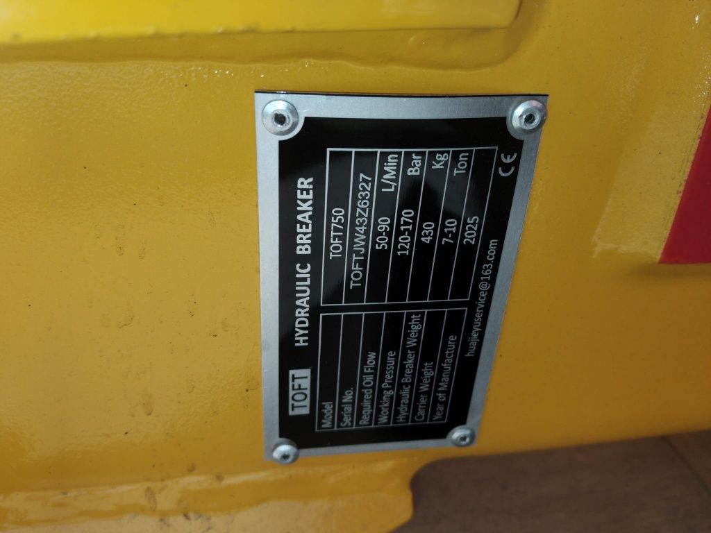 Mlot hydrauliczny toft750 do koparki 8-10t koparka 430kg