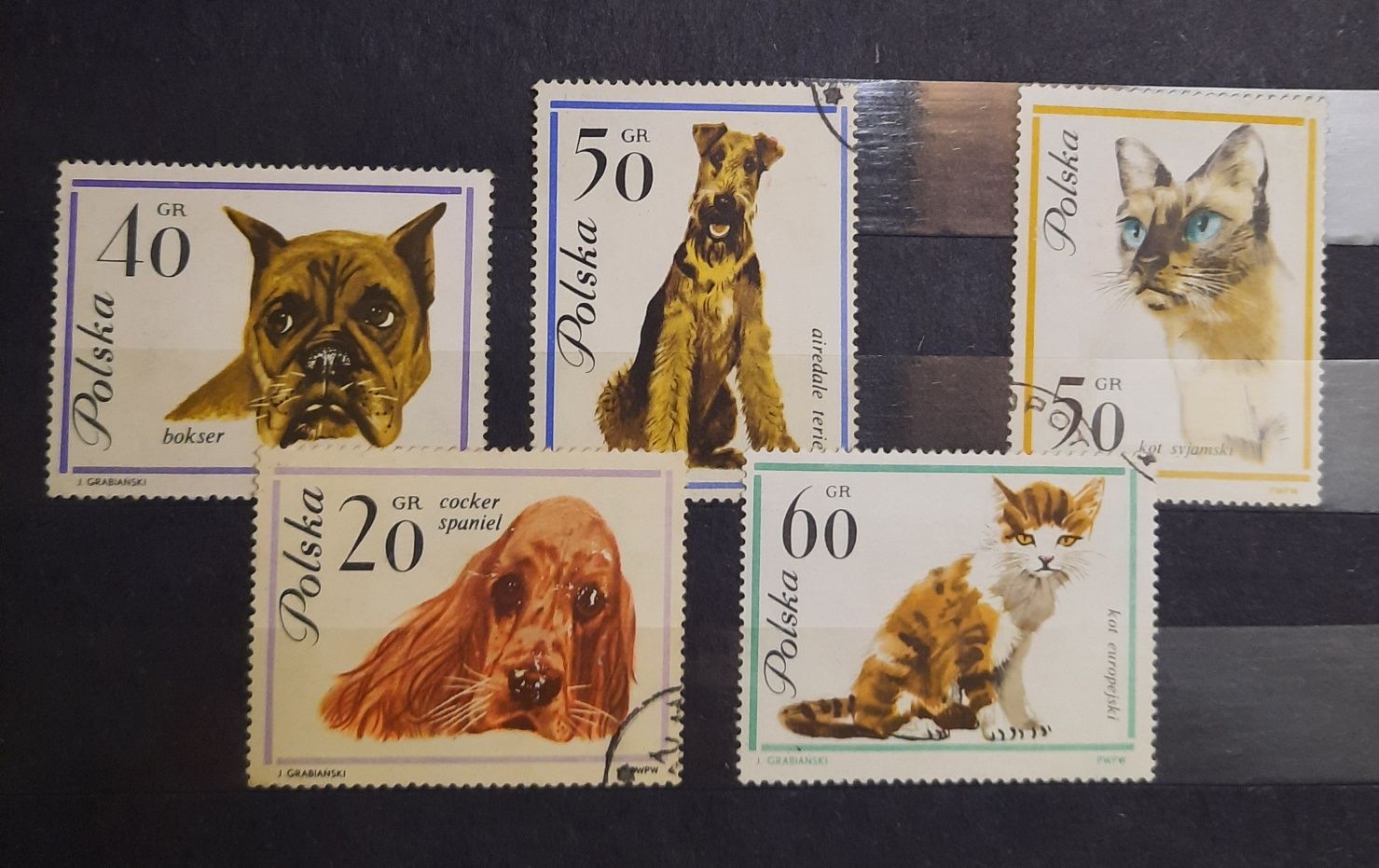 Seria znaczków z psami