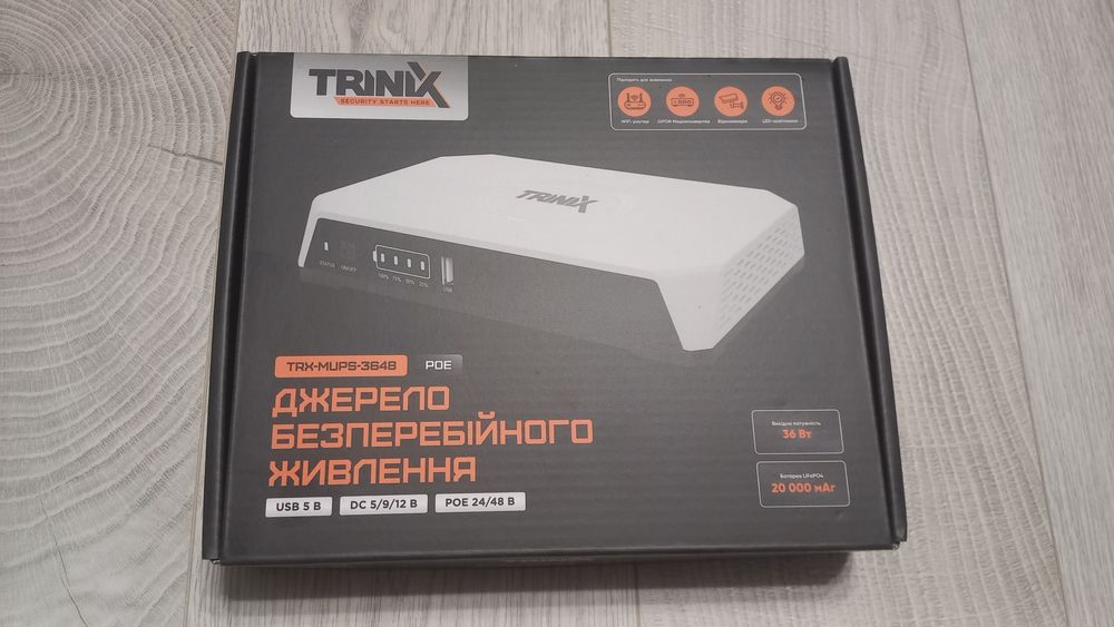 ДБЖ для роутера miniUPS Trinix TRX-MUPS-3648PoE 20000мАгод 36Вт LiFePo