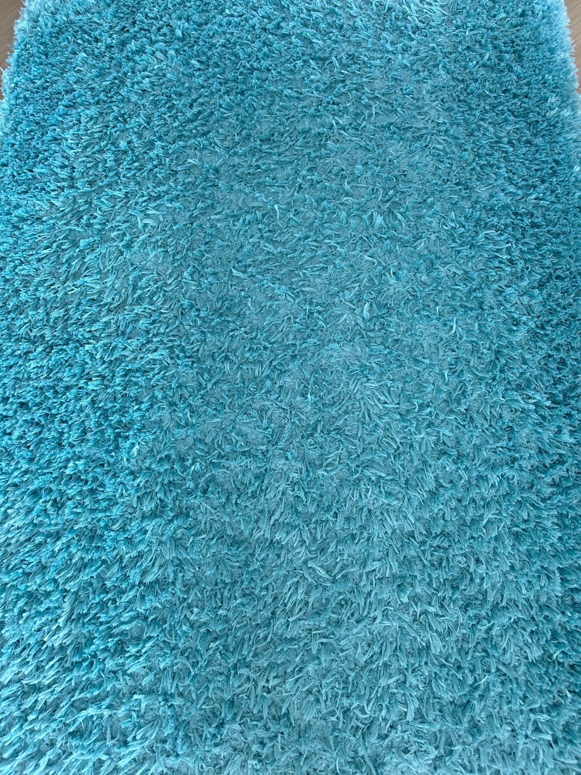 Turkusowy dywan shaggy 117 x 170 cm