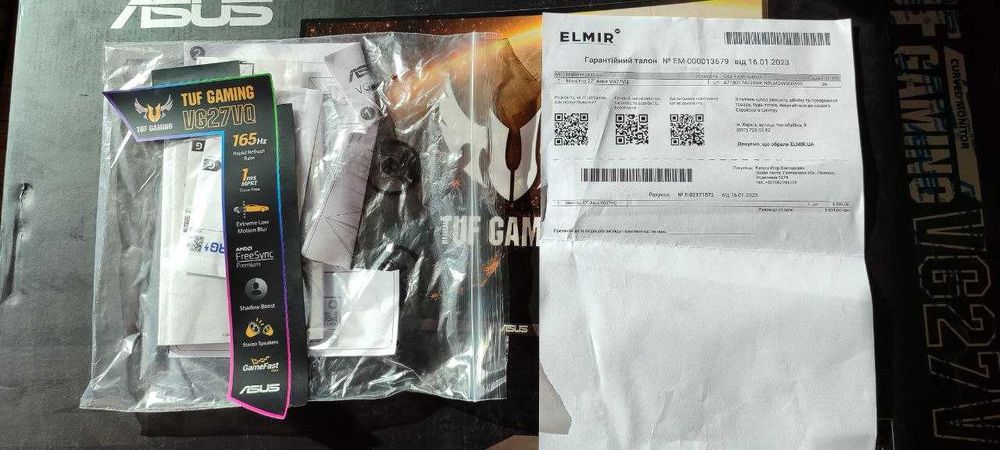 ASUS TUF Gaming VG27VQ 165Hz, 27”