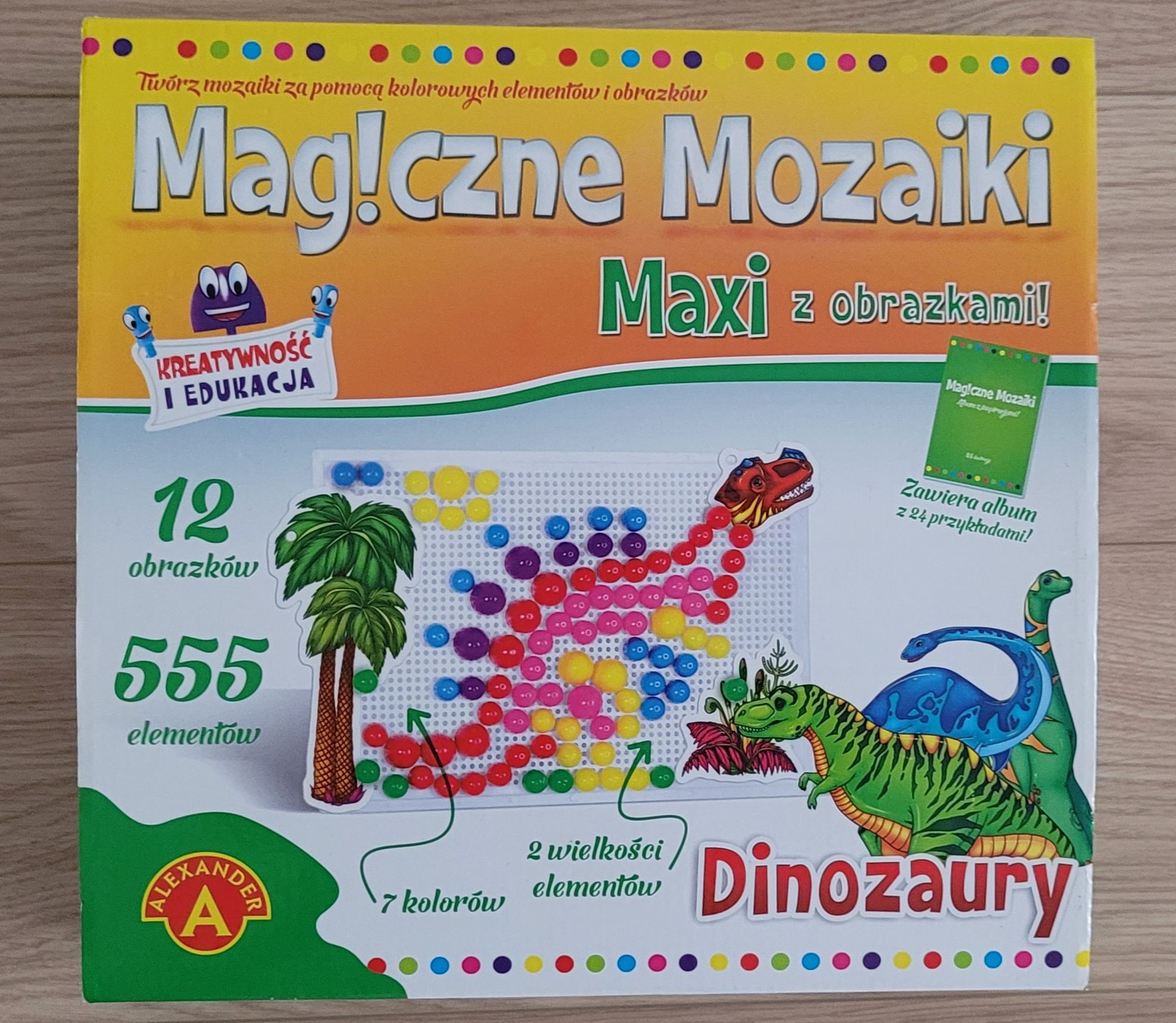 Magiczne mozaiki Maxi Dinozaury 555 el. Alexander