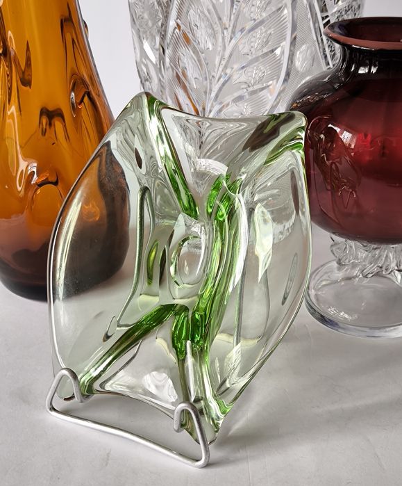 Piękne stare kolorowe szkło popielniczka  kolekcje