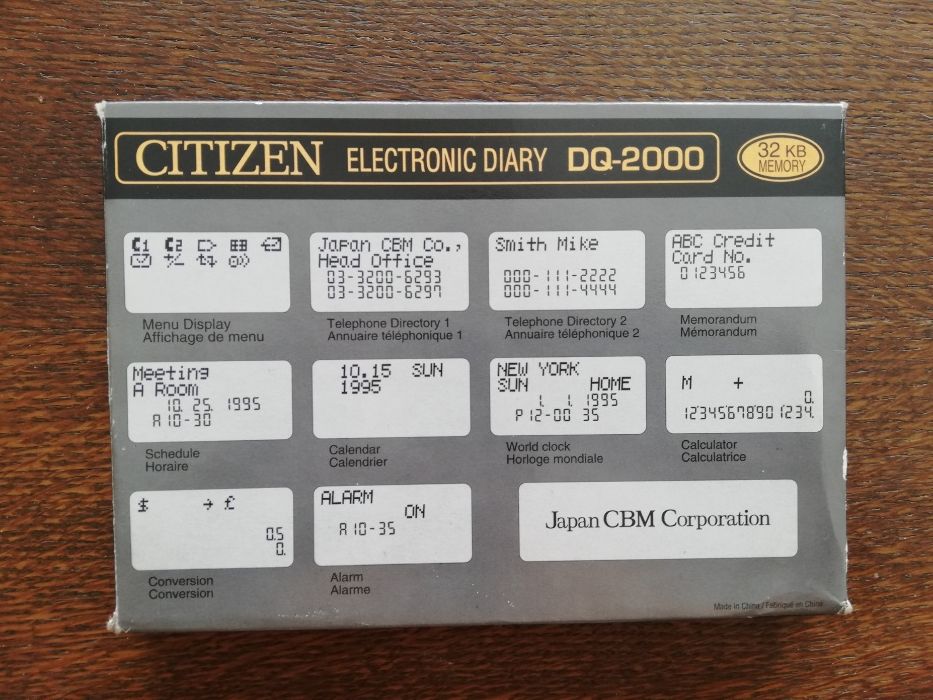 Citizen DQ-2000 Electronic Diary 32KB elektroniczny notes komplet