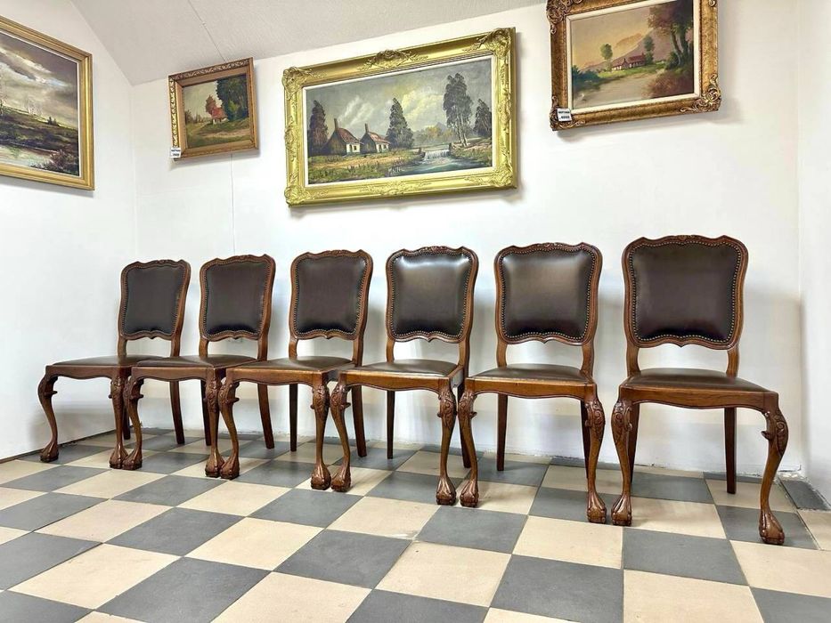 Комплект обідній стіл розкладний + 6 стільців стол стулья 3304