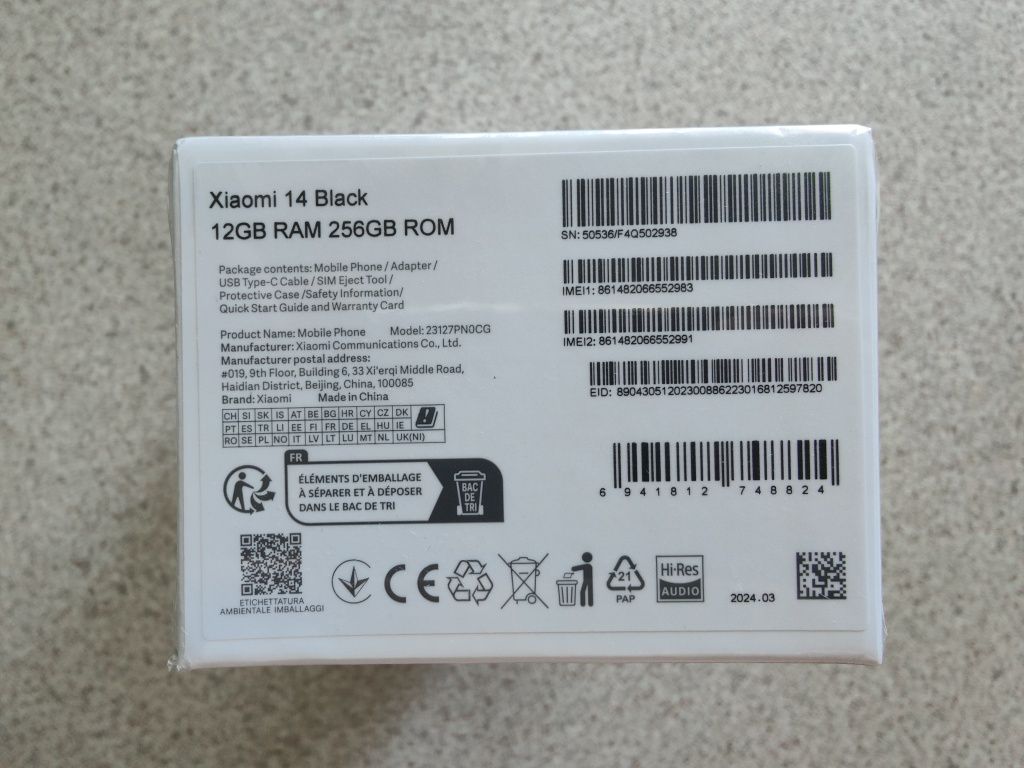 Xiaomi 14 5G 12/256GB Black EU. Гарантія