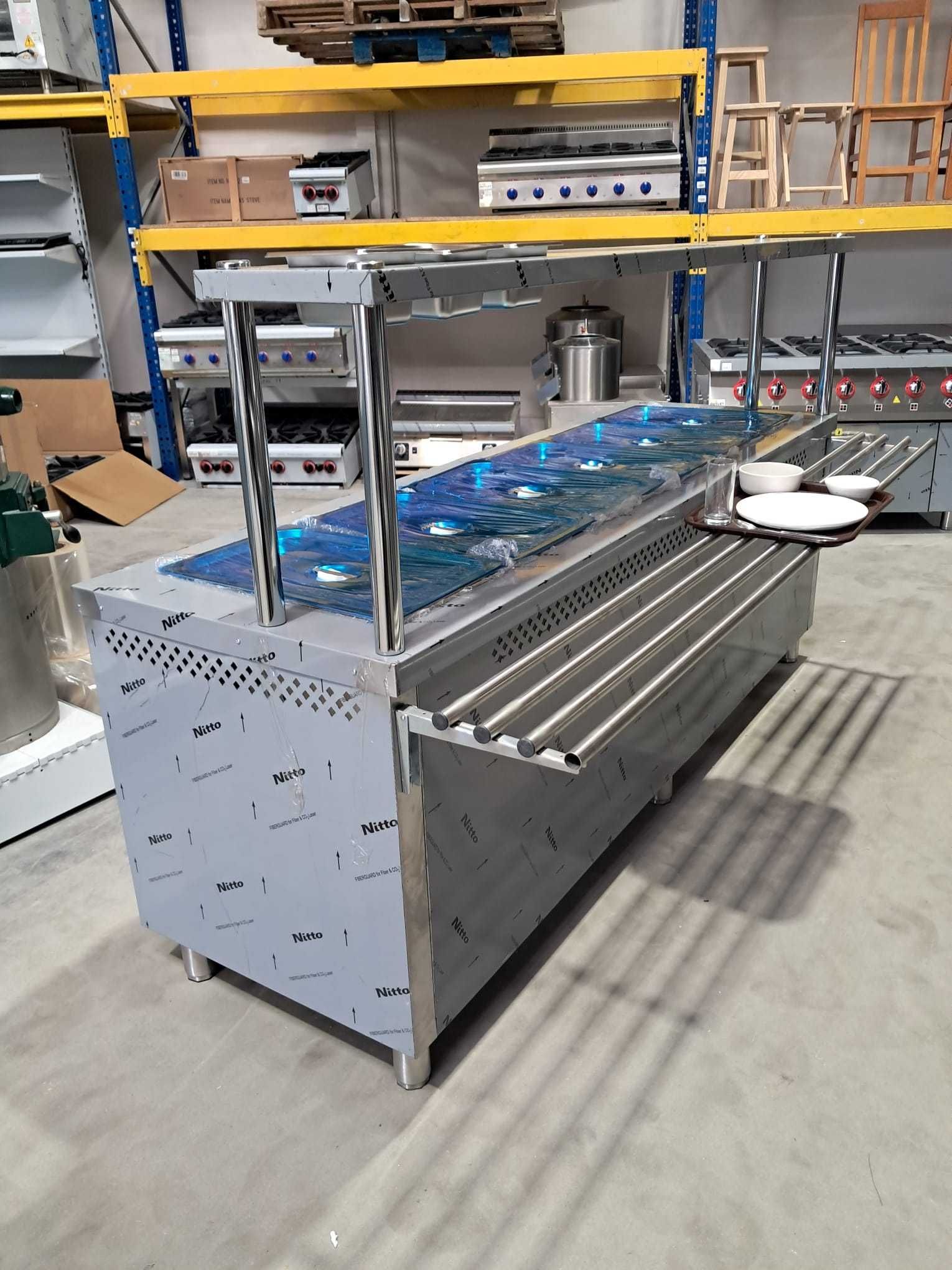 Banho-Maria 6 cuvetes em Inox + Self-Service - NOVA