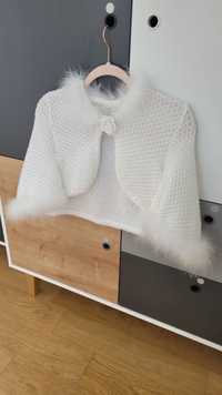 Pelerynka sweterek na komunię rozmiar 146 narzutka