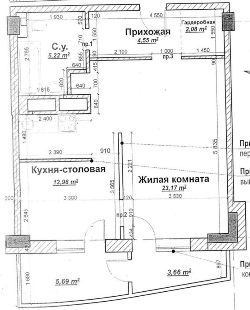 1к Алексеевка, Жк Молодежный 55,3м2