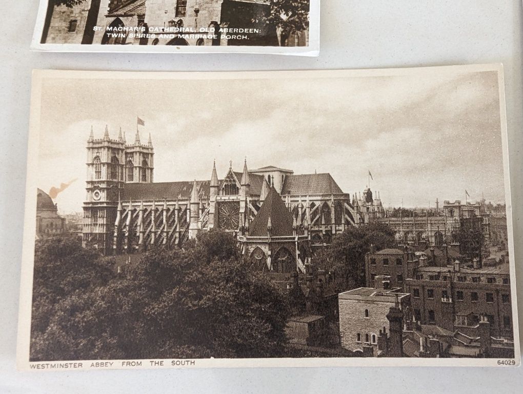 Widokówki Anglia przedwojenne pocztówki Aberdeen Westminster Abbey