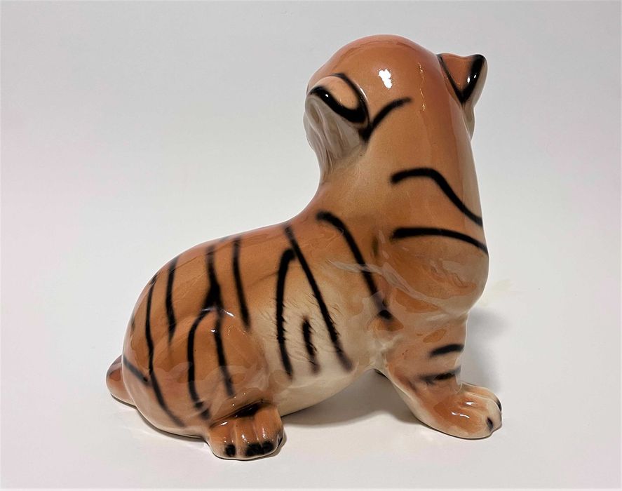 2x figurka ceramiczna Tygrys- design Włochy? Mid century design