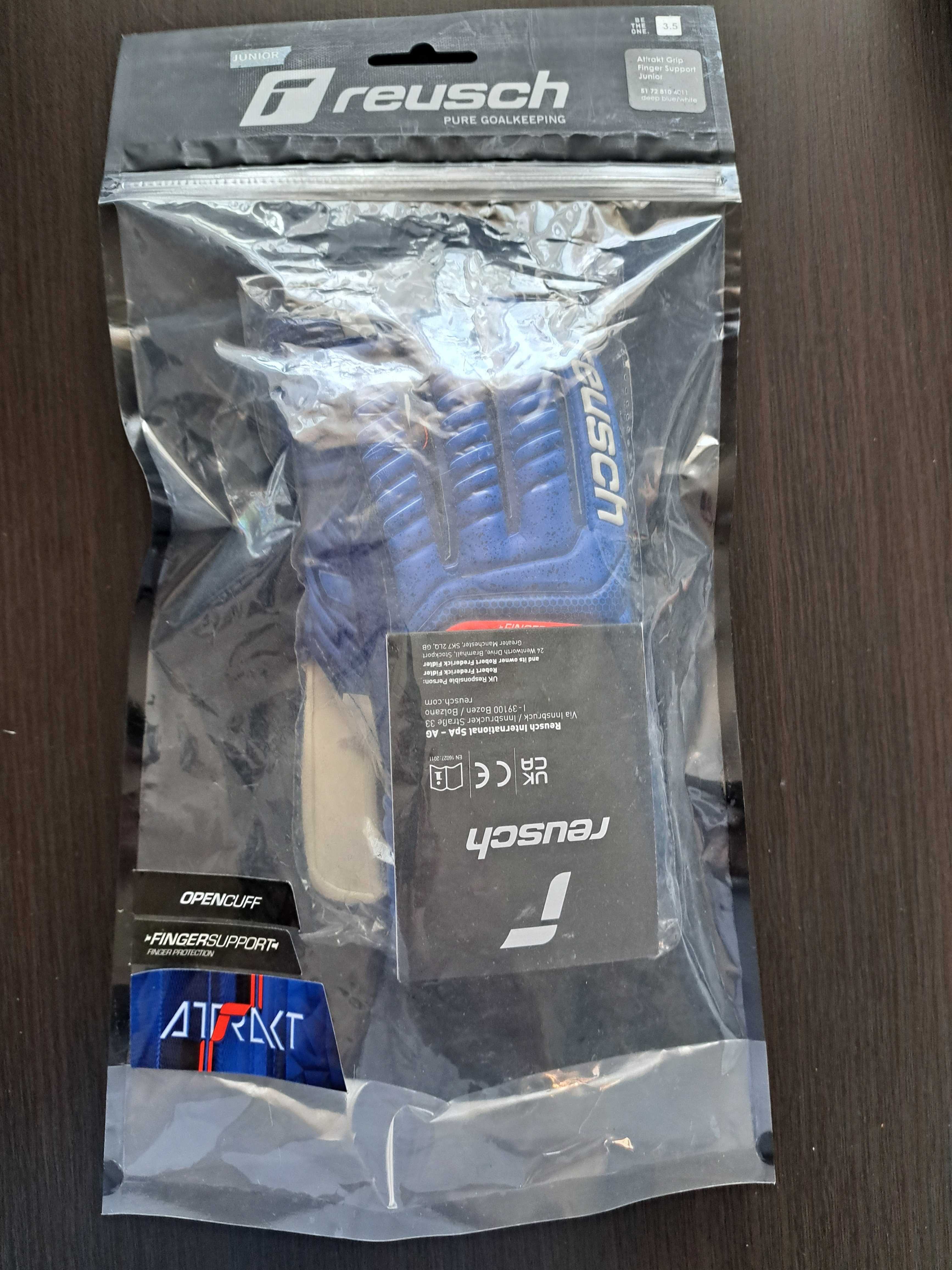 Rękawice bramkarskie dla dzieci junior Reusch Attrakt Grip r. 3,5
