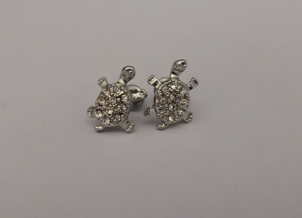 Zestaw kolczyki i naszyjnik żółwie