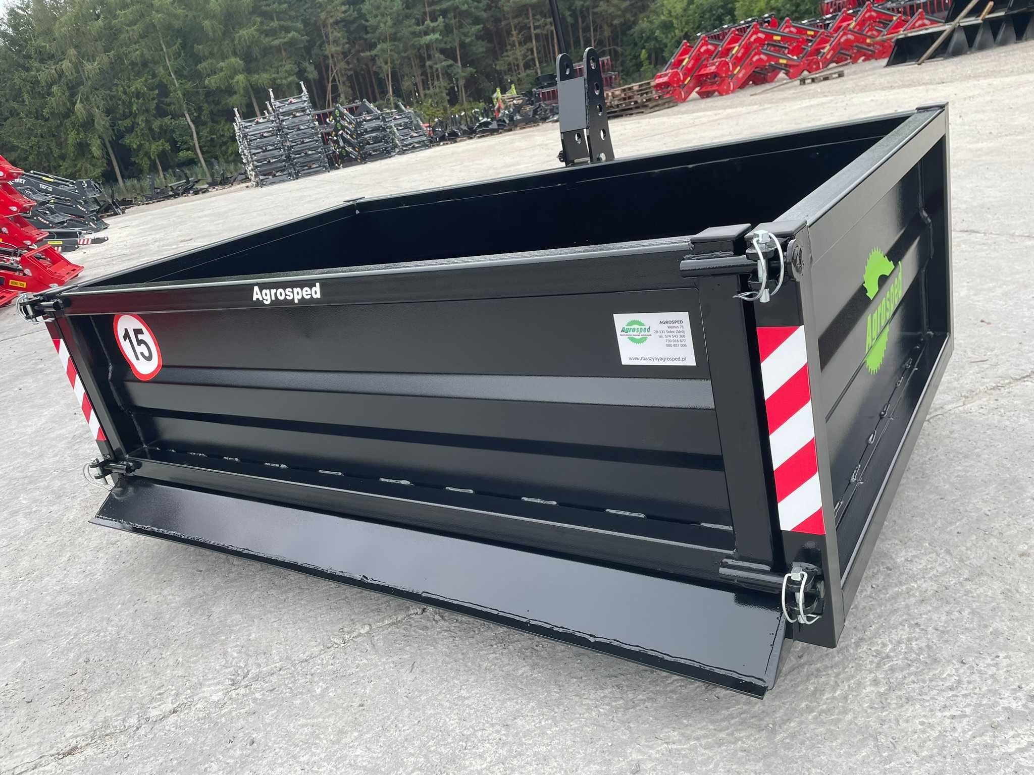 Skrzynia transportowa paka 1,65 m tuz tył/przód uchylna z lemieszem