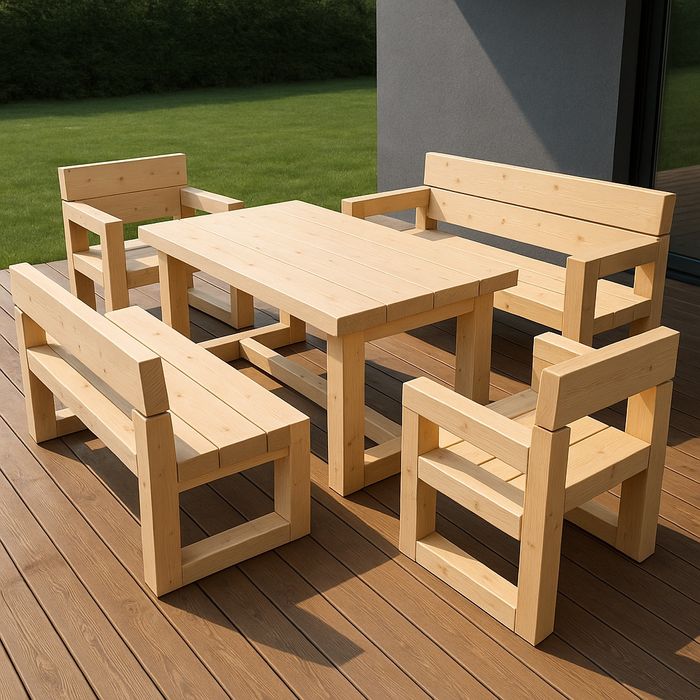 Meble ogrodowe drewniane nowoczesne premium na zamówienie