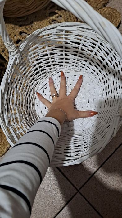 Cesta madeira pintada