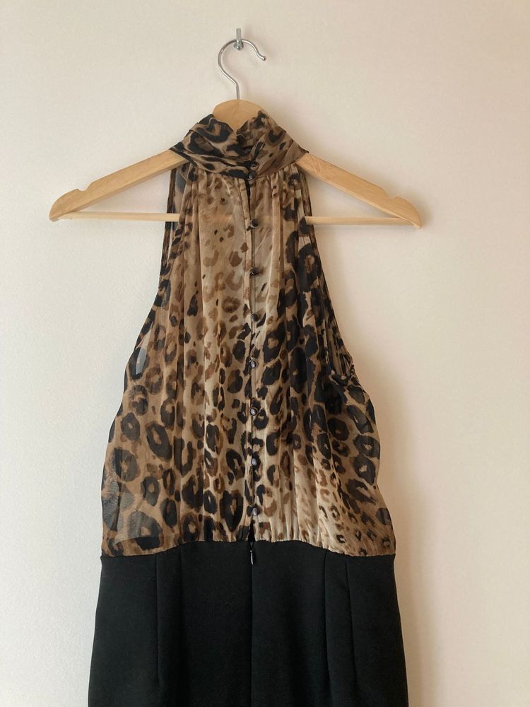 Vestido padrão leopardo - Zara - Tamanho M