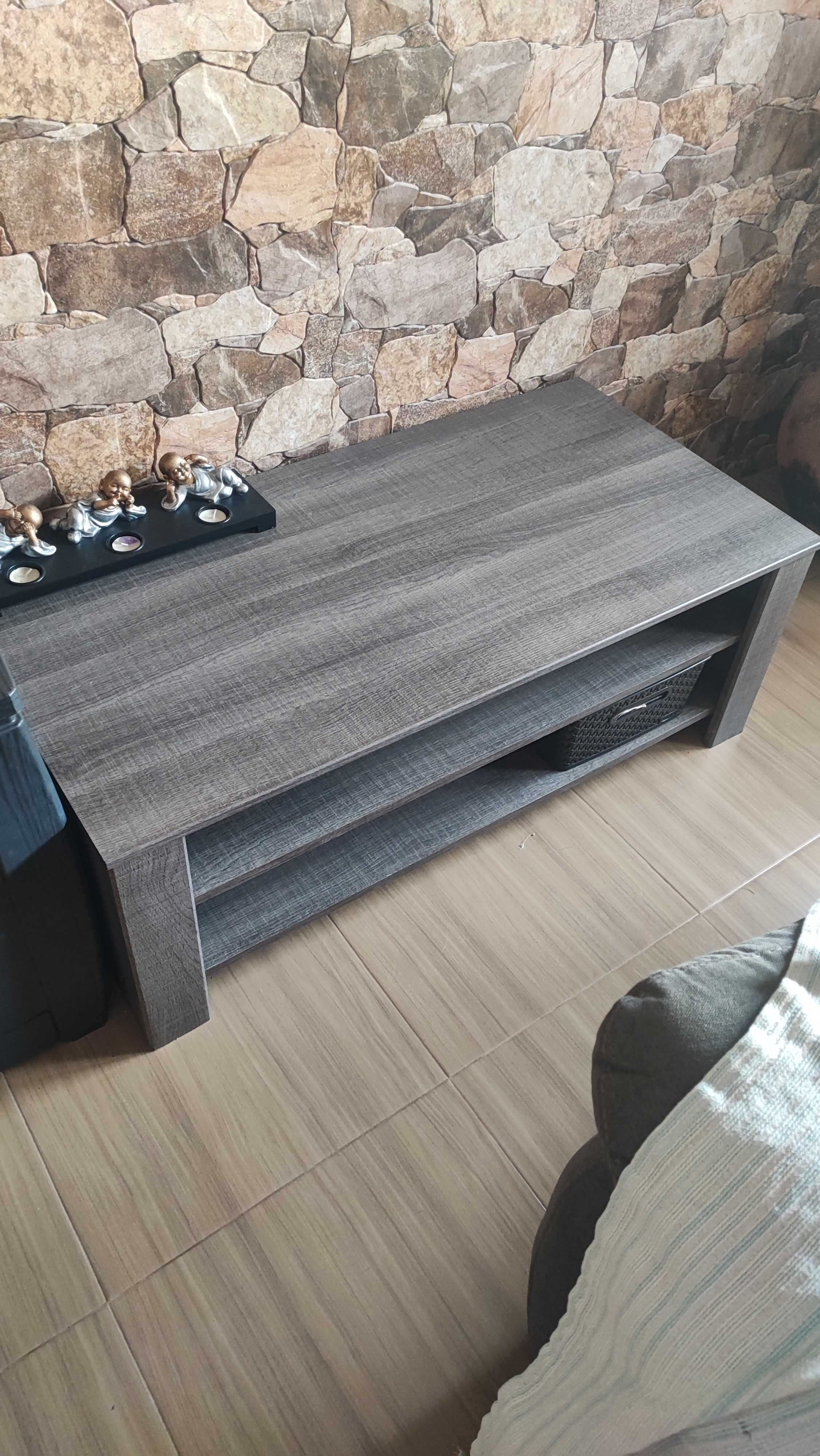 Mesa de Centro Cinza 99x55x40cm