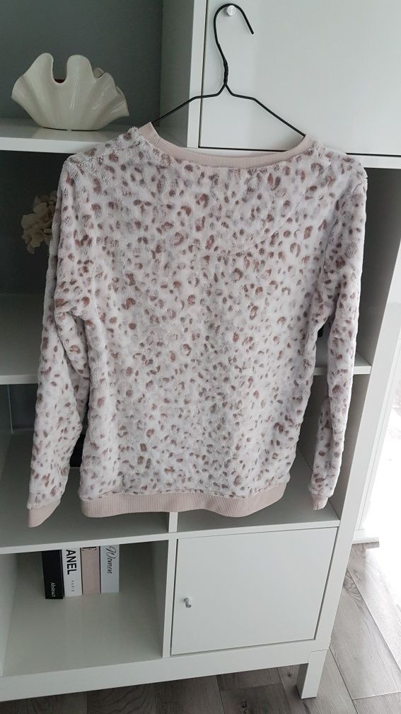 Bluza pluszowa primark s 36 beżowy/pudrowy róż