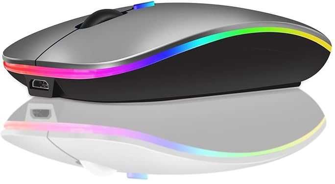 Myszka bezprzewodowa mysz led rgb 2.4 g bluetooth 5.0 regulacja