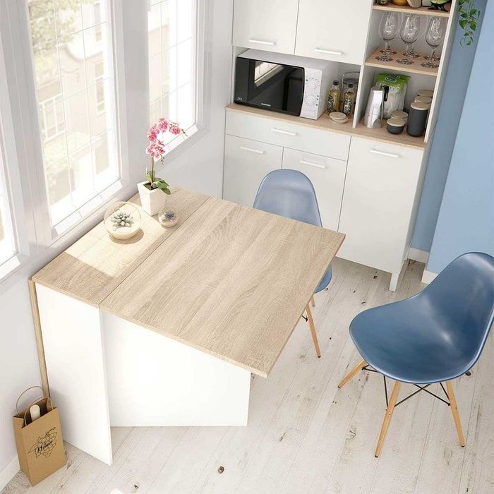 Mesa desdobrável e extensível cozinha, jantar e apoio 78 x 77 x 56 cm