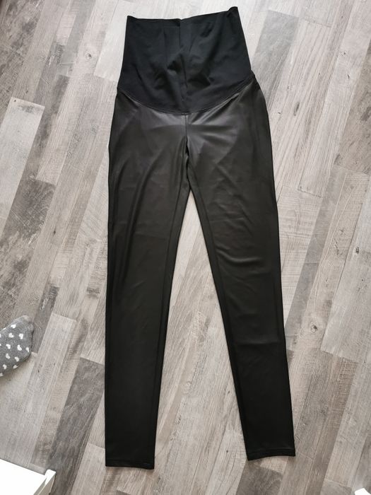 Spodnie śliskie supermom shine black xs/s ciążowe M 38 long
