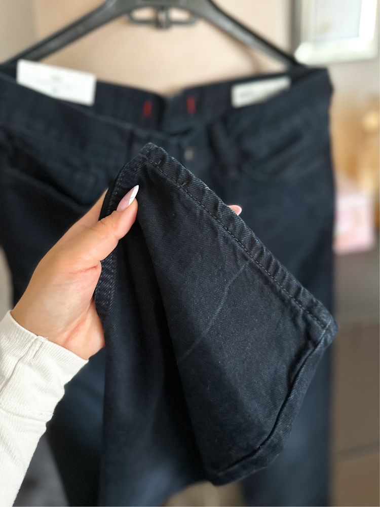 Nowe proste granatowe spodnie jeansy Zara straight relaxed fit 36 S