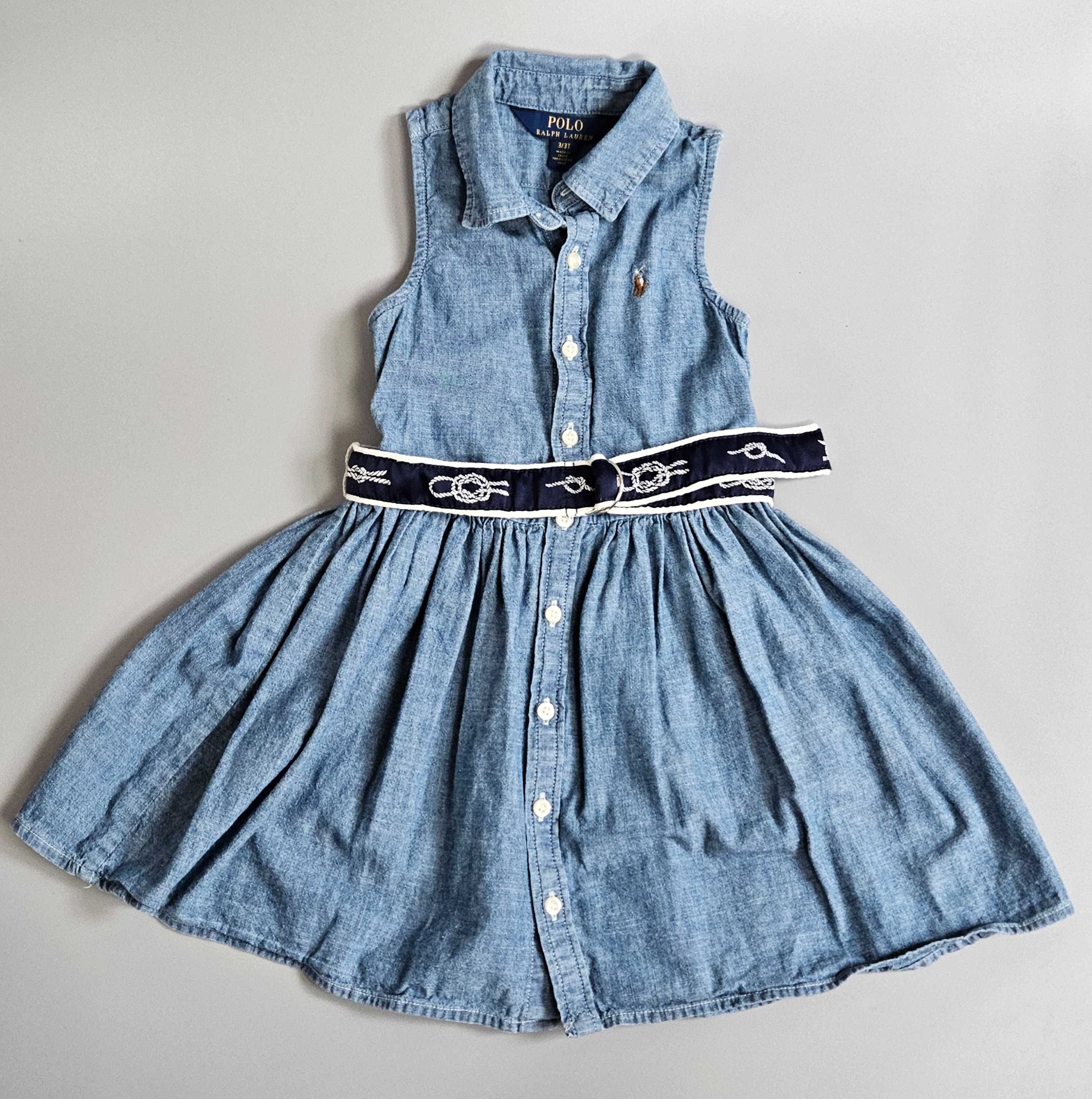 Jeansowa sukienka od Polo Ralph Laurent rozmiar 3/3T (98cm). Premium.