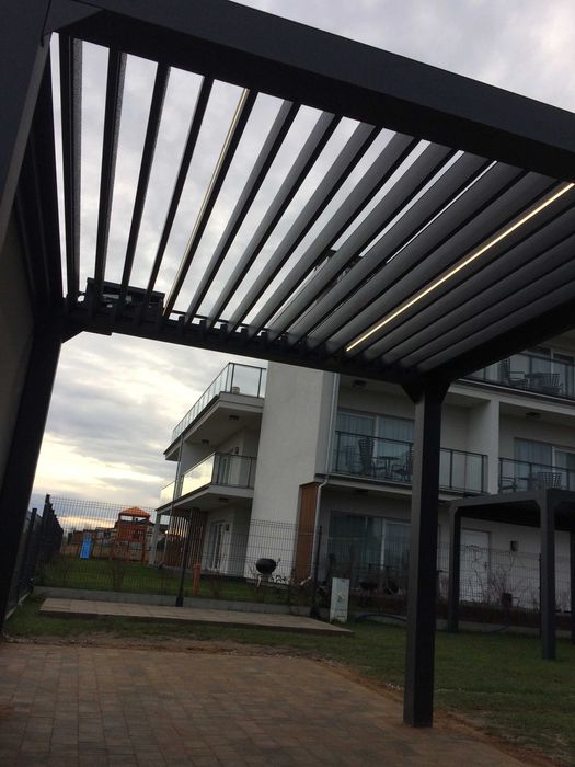 PERGOLA Ogrodowa "Solidy" 3x3 Aluminiowa, Elektryczna, Led