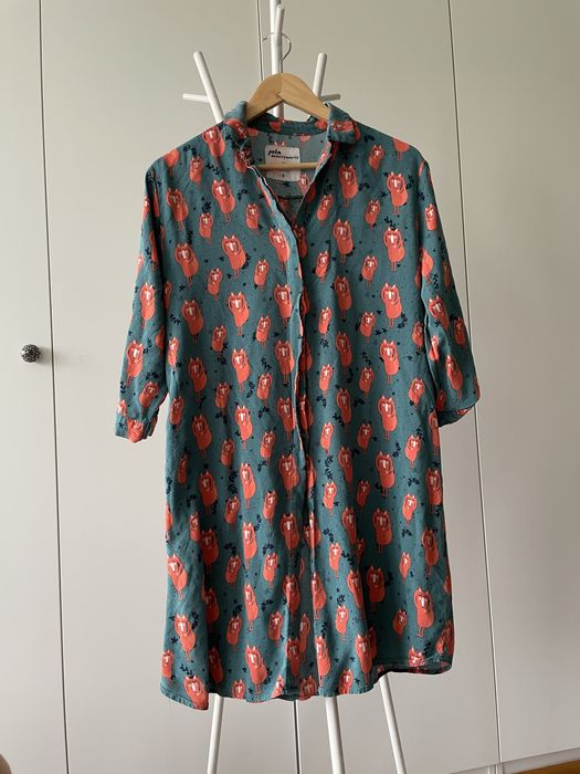 edicine rozmiar S sukienka w liski tunika oversize koszula zwierzeta