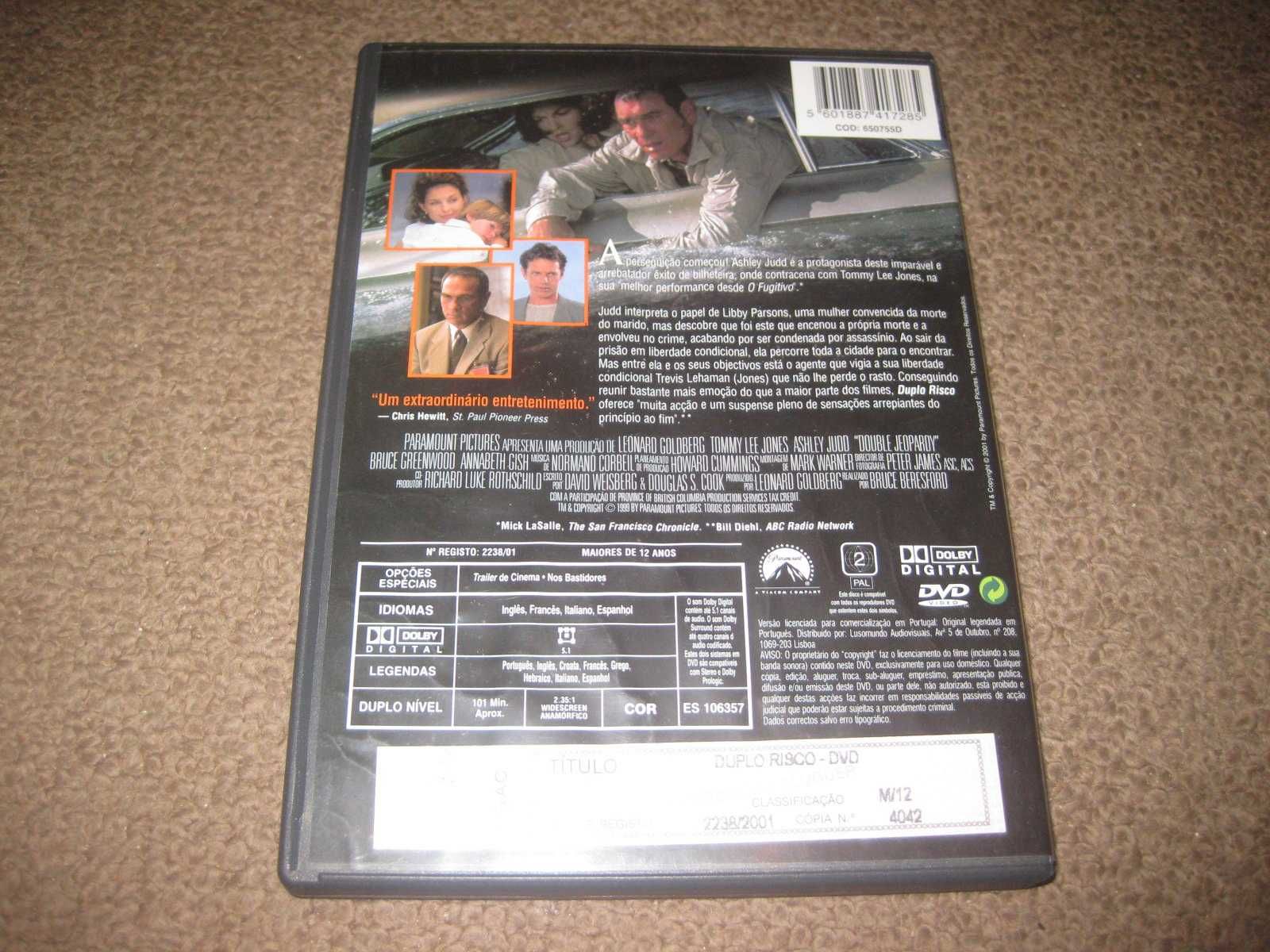 DVD "Duplo Risco" com Tommy Lee Jones/Raro!