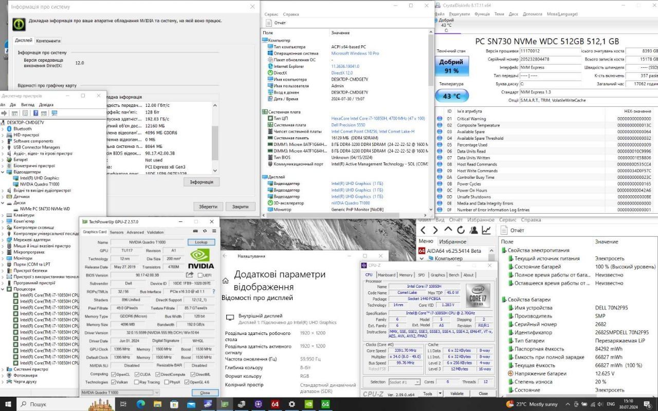 Ноутбук Dell Precision 5550 идеальное состояние