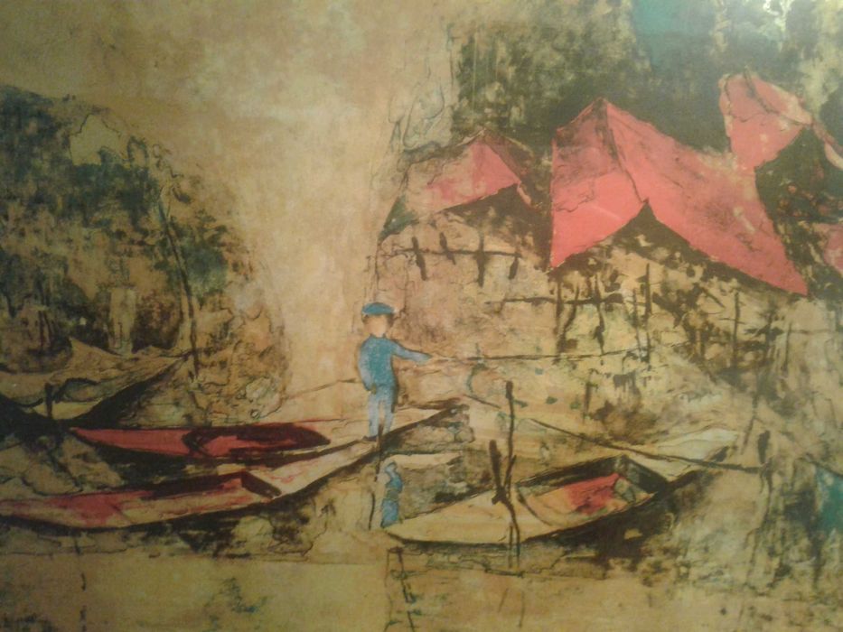 Quadro com litografia numerada e autografada