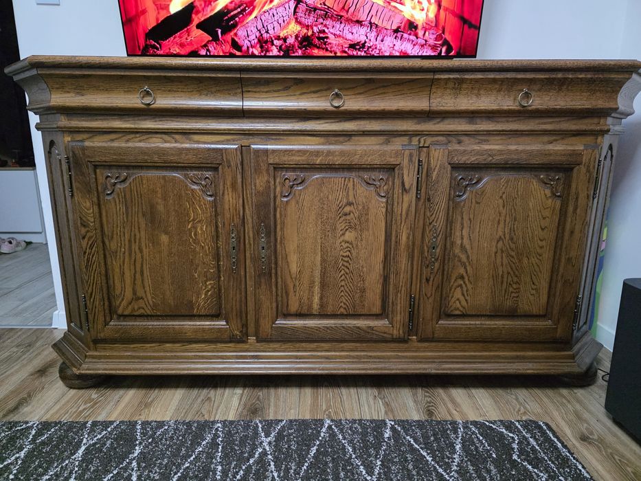 Komoda 3 Drzwiowa ciemny dąb