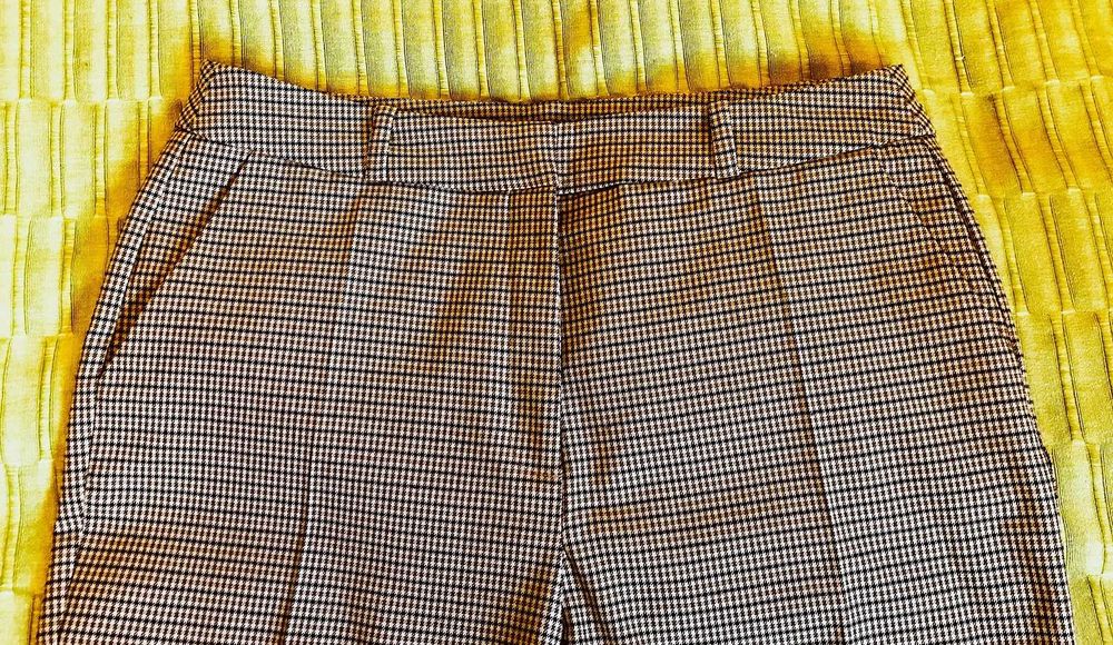 spodnie damskie reserved klasyczne w kant kratka pepitka 42