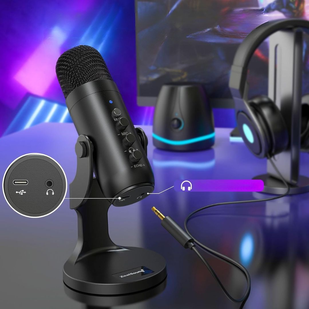 Mikrofon USB K66 do Gier Podcastów Streamingu PC, PS4, PS5, Telefony