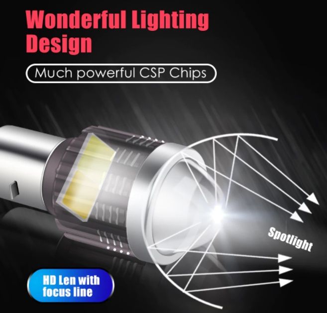Led лампа діодна ba20d,H4