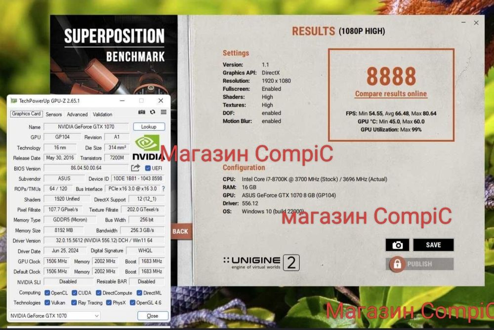 Видеокарта ASUS ROG Strix GTX 1070-8Gb Магазин CompiC