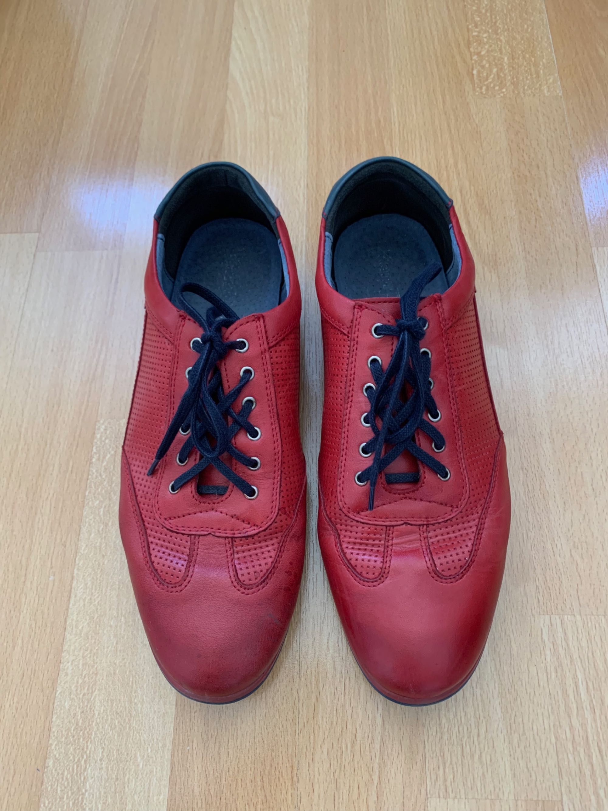 Buty męskie skórzane czerwone casual Kampol r. 42