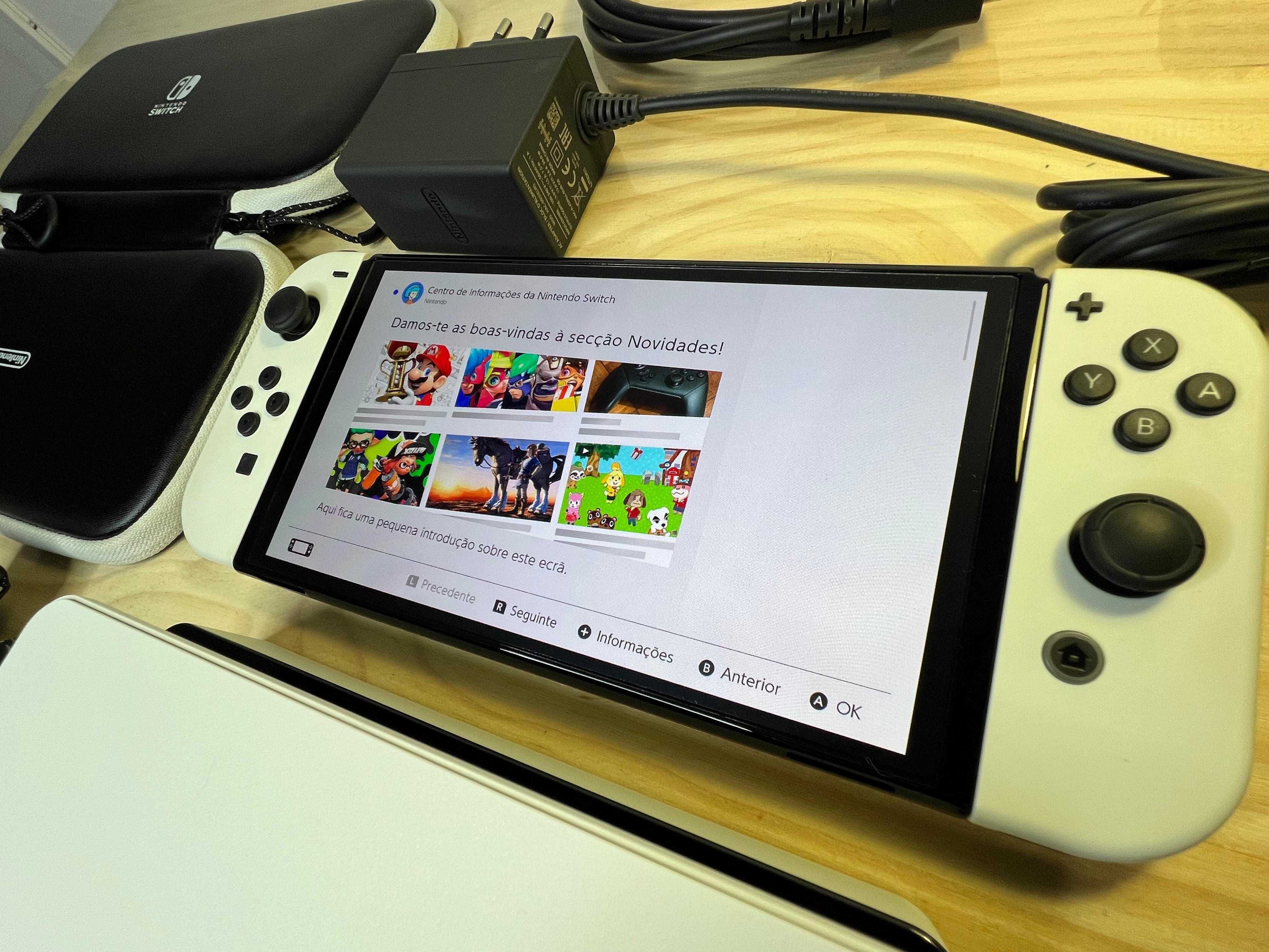 Nintendo Switch OLED (Branca) c/ Fatura, Garantia e Extras!