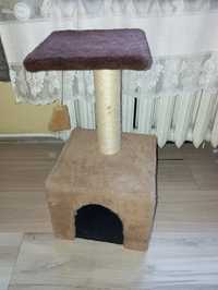 Drapak dla kota z domkiem wys 60cm szer 40cm