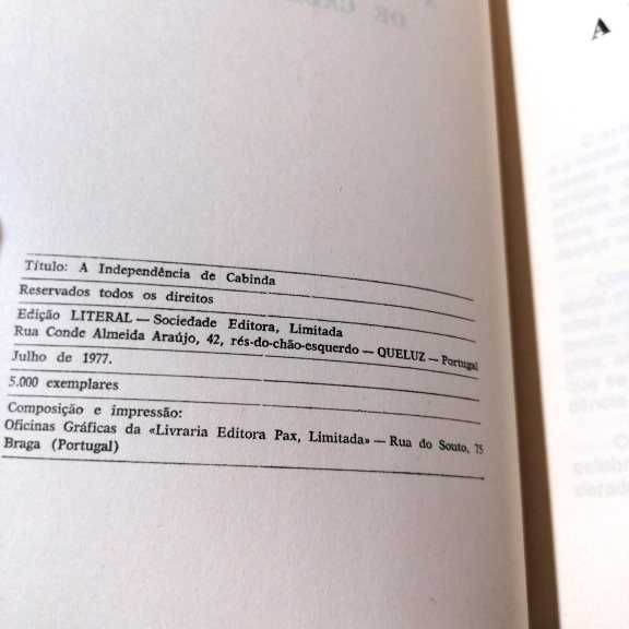 A independência de Cabinda Edição Literal