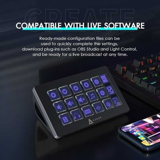 ‼️Нові‼️Механічна Макро Клавіатура Stream Deck Ajazz AKP153