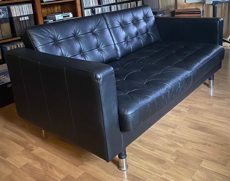 Sofa ikea landskrona skóra czarna