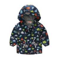 Куртка вітровка дитяча Мультяшні динозаври Jomake з капюшоном
